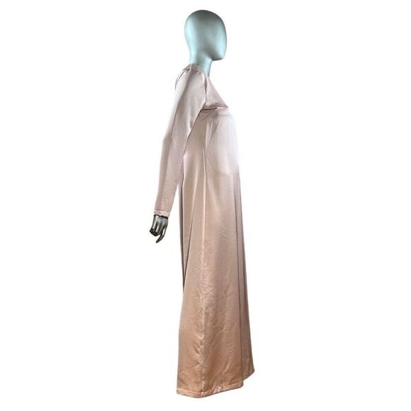 NWT SOALLURE Satin Blush Long Trapeze Dress (004) - Picture 7 of 16